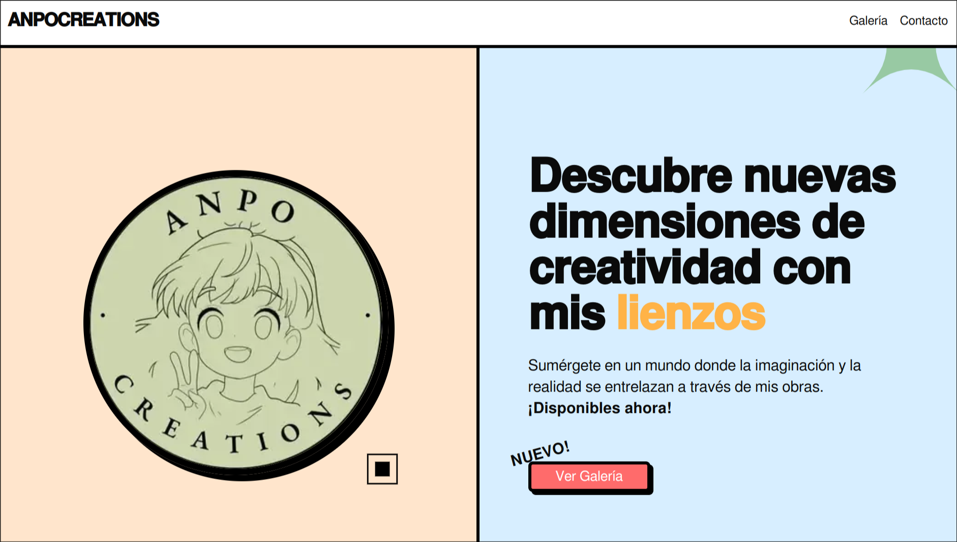 Imagen de la landing page de Anpocreations