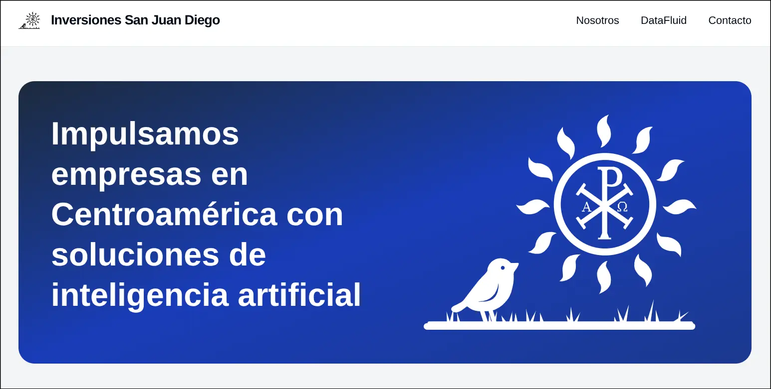 Imagen del sitio corporativo de Inversiones San Juan Diego